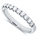 Kobelli Diamond Comfort Fit Flame French Pave Band 1/2 quilate (ctw) em ouro branco 14K