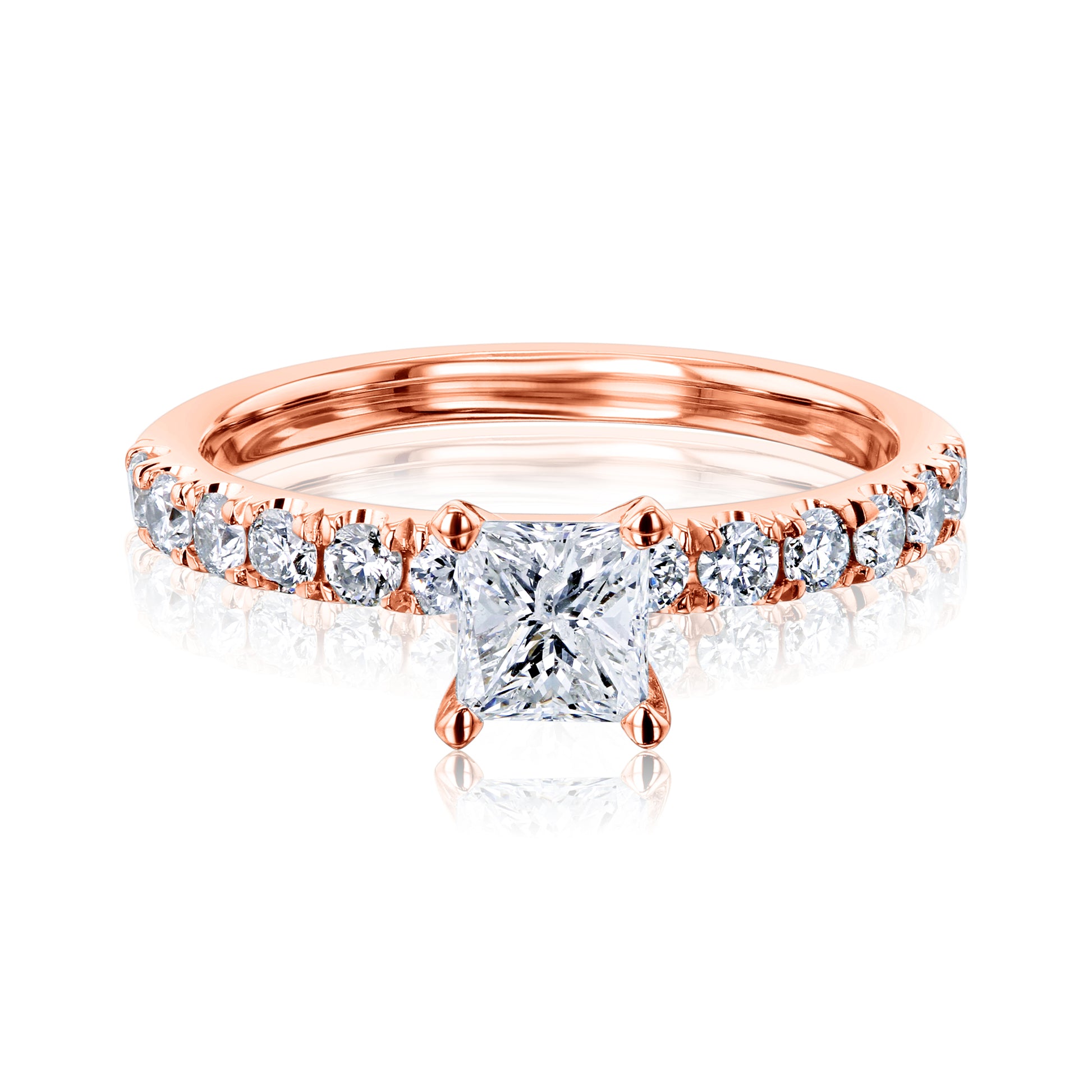 1 Carat Natural Diamond Princess Lyon Ring