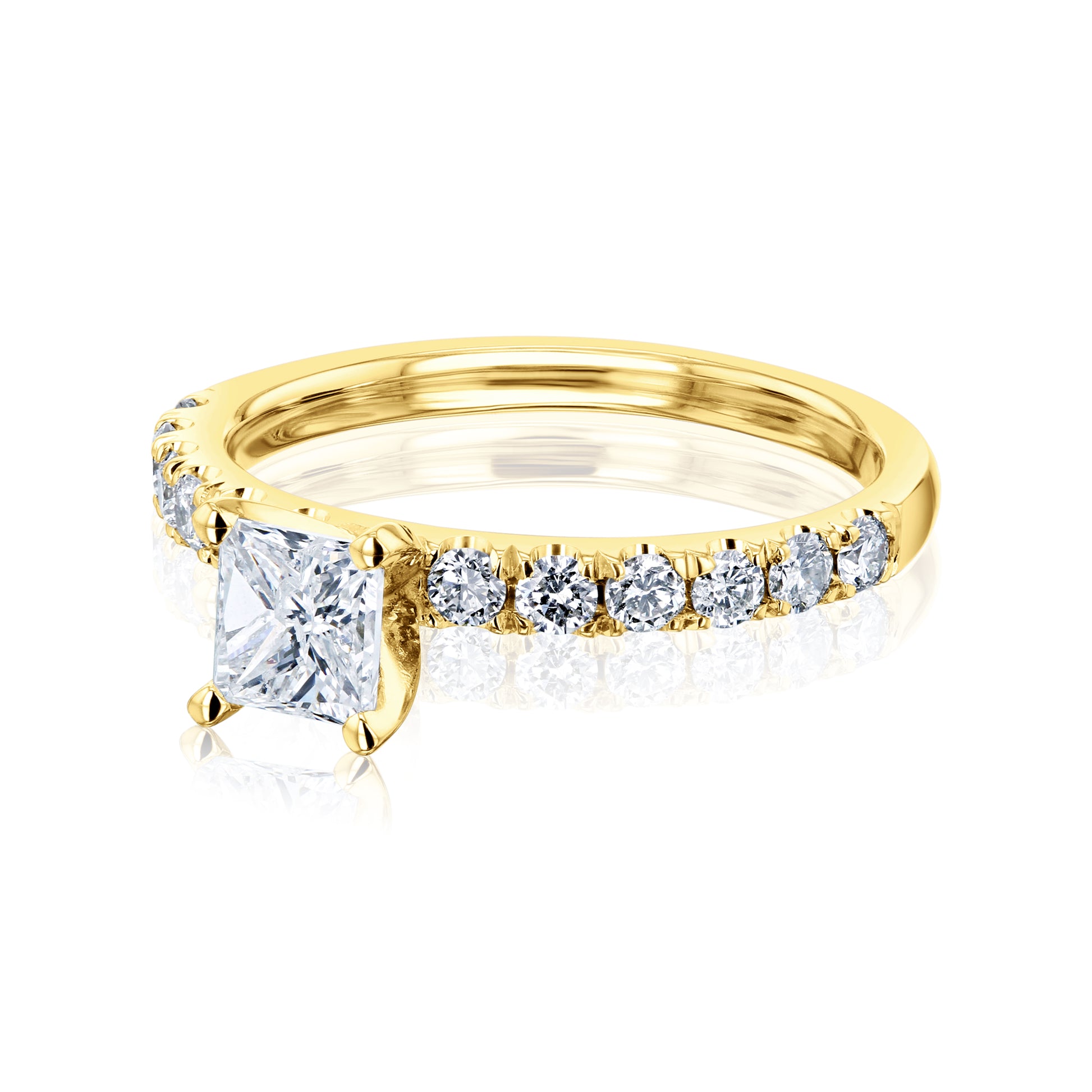 1 Carat Natural Diamond Princess Lyon Ring