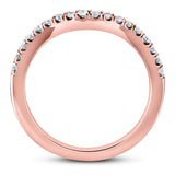 Aliança de casamento com diamante Kobelli curvada 1/5 ctw em ouro rosa 14k
