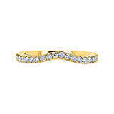 Labbodlad diamant, böjd bröllopsband för kvinnor 1/5 CTW 14 k guld (DEF/VS)