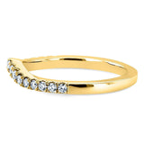 Aliança de casamento com diamante Kobelli curvada 1/5 ctw em ouro amarelo 14k