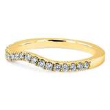 Aliança de casamento com diamante Kobelli curvada 1/5 ctw em ouro amarelo 14k