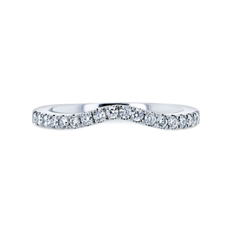Women's curved diamond wedding bands Clearance