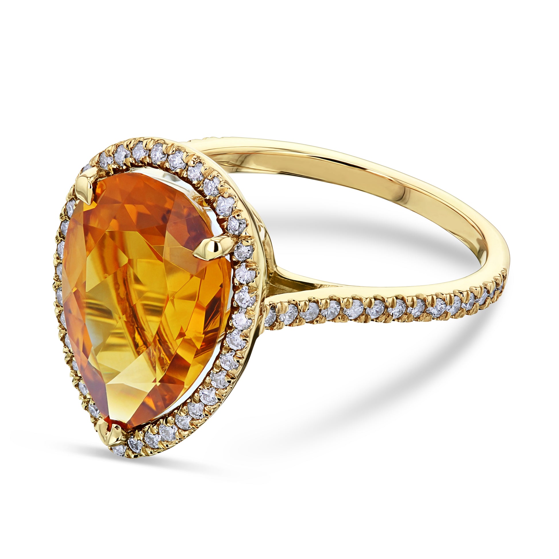 4 Carat Citrine & Diamond Ring