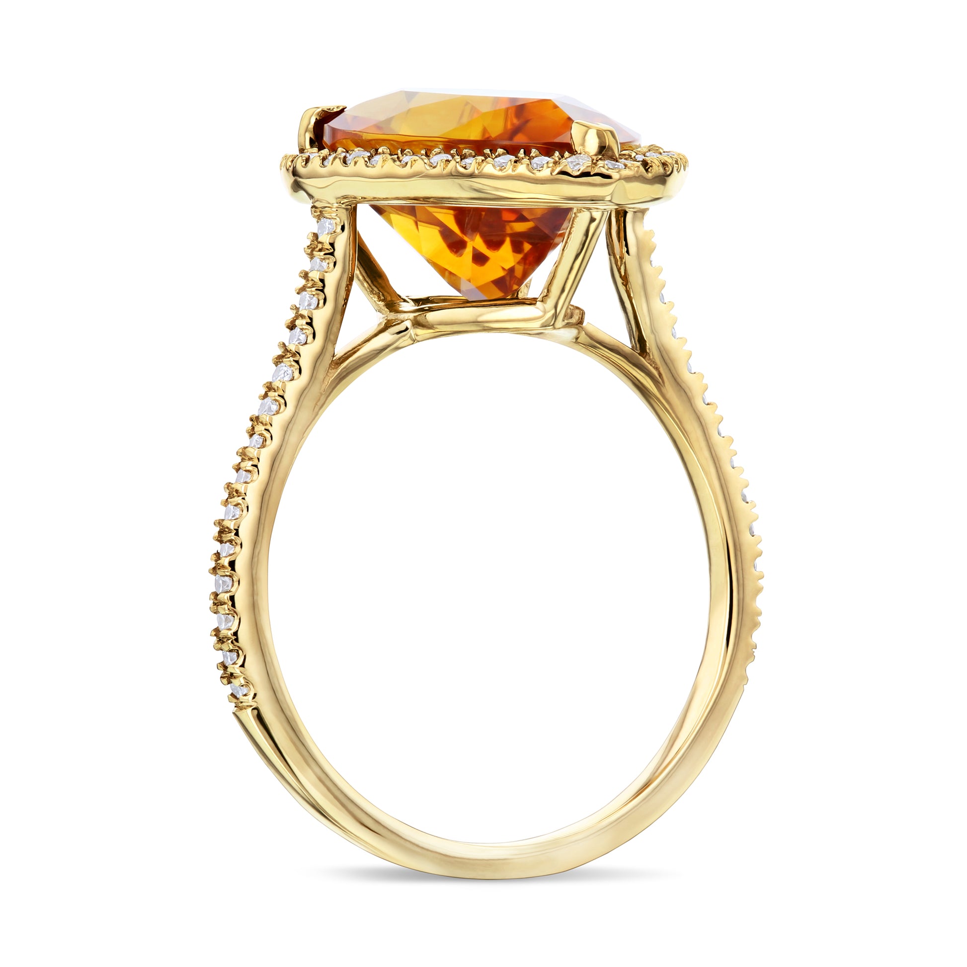 4 Carat Citrine & Diamond Ring