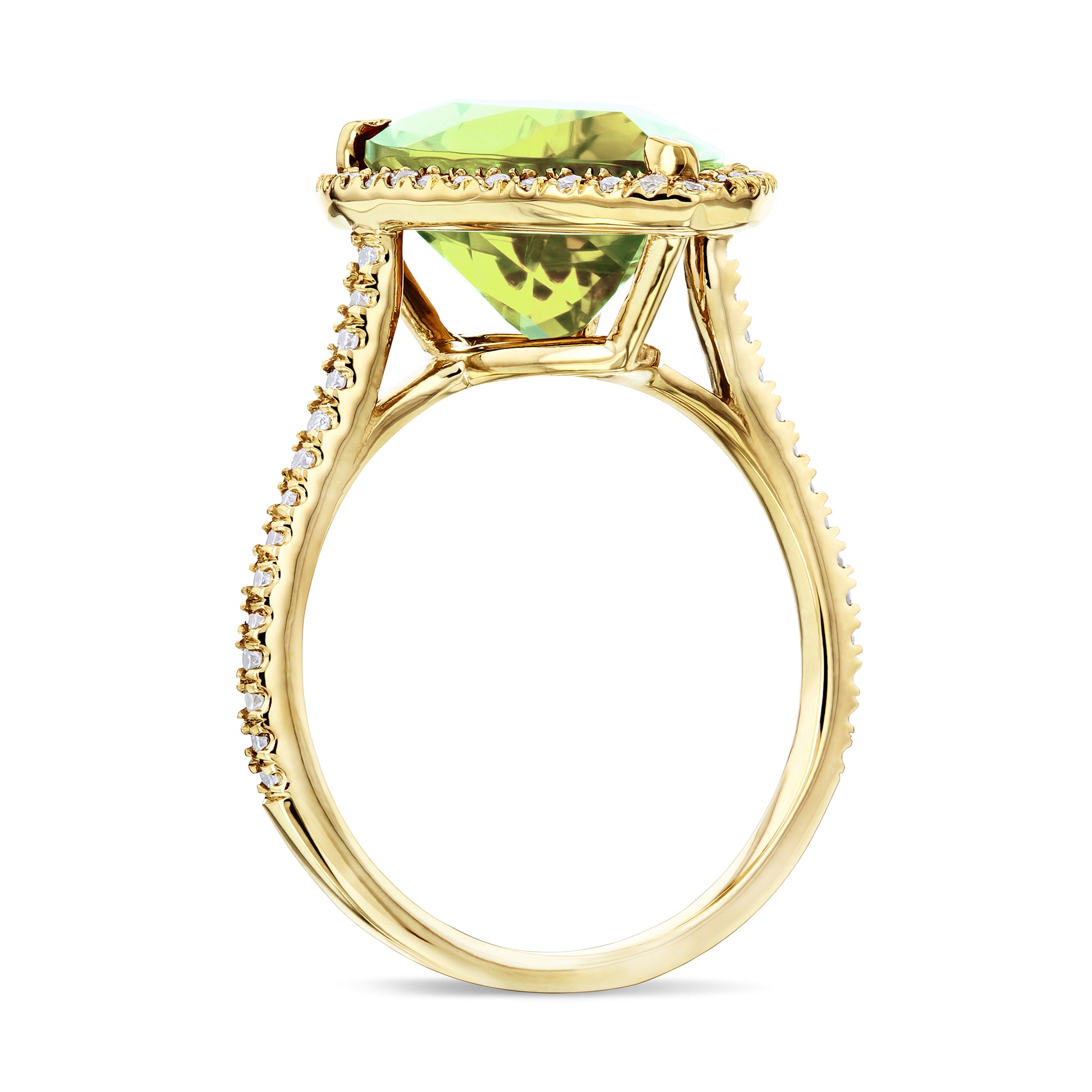 4.3 Carat Lime Quartz & Diamond Ring