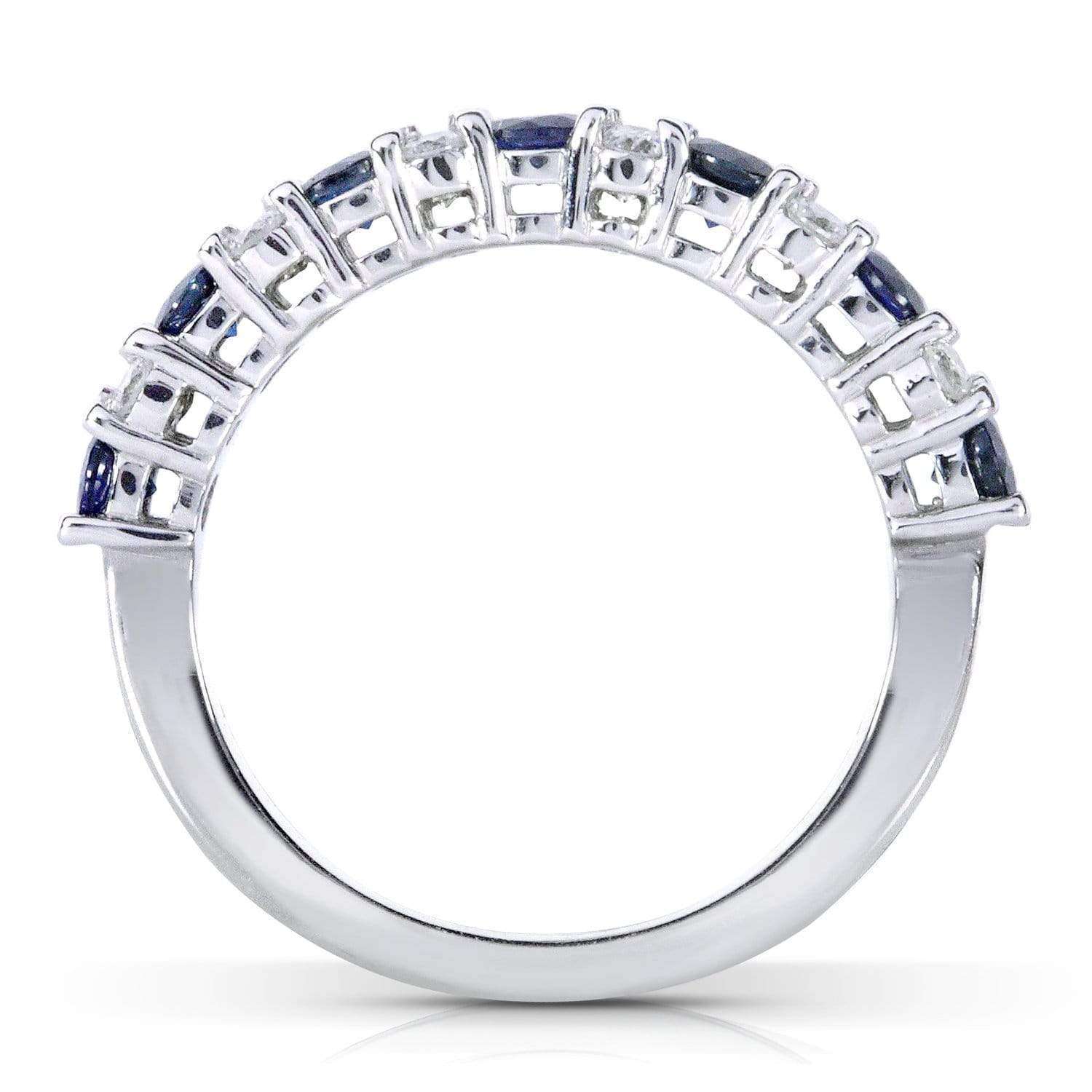 Kobelli Diamond and Blue Sapphire Band 1 carat (ctw) in 14k White Gold