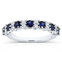 Kobelli Diamond and Blue Sapphire Band 1 carat (ctw) in 14k White Gold