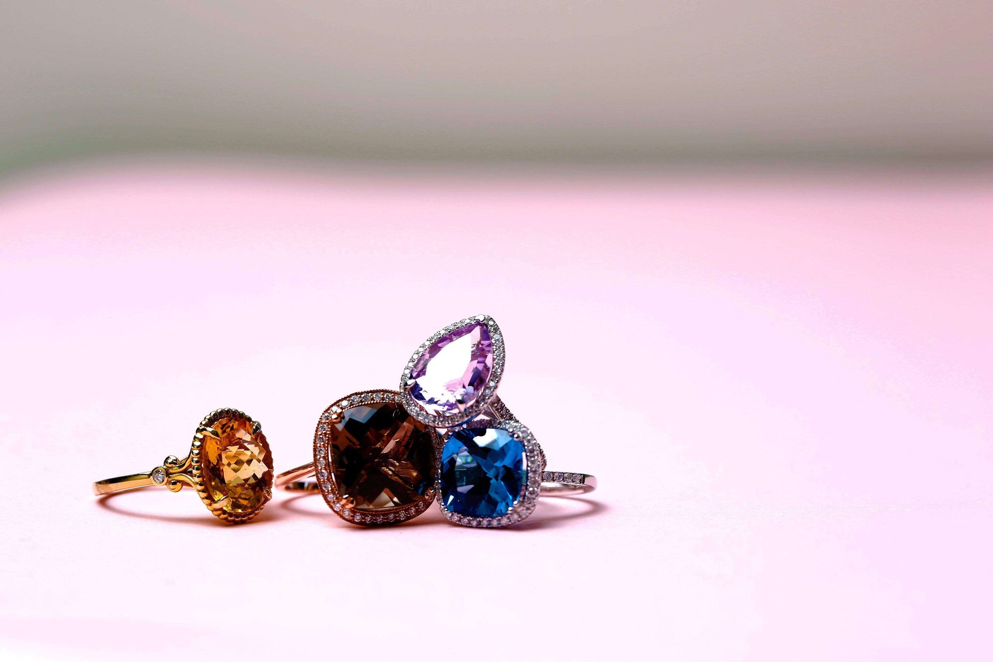 Kobelli Pear Lavender Amethyst and Diamond Ring 10k Gold (4 5/8 CTW)