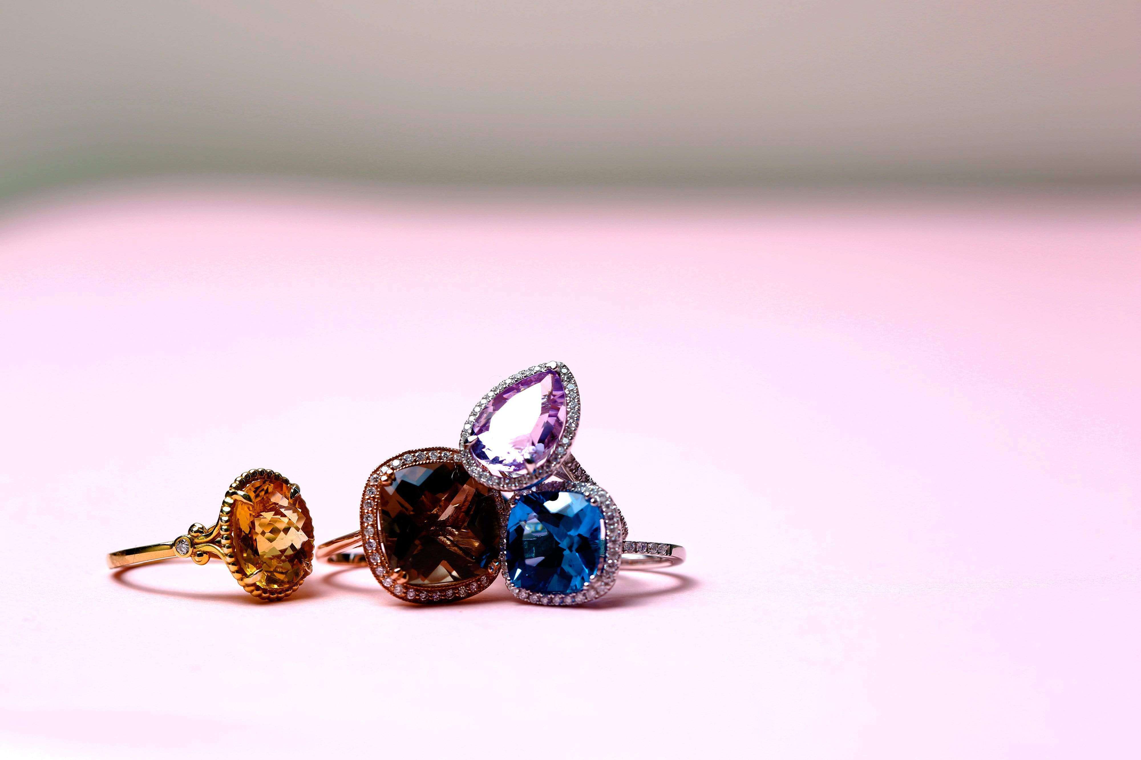 Smoky Quartz and Diamond Ring 14k Rose Gold (8 1/4 CTW