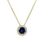 Kobelli Round Blue Sapphire and Diamond Necklace 4/5 Carat (ctw) in 14k Yellow Gold 61990RBS-Y