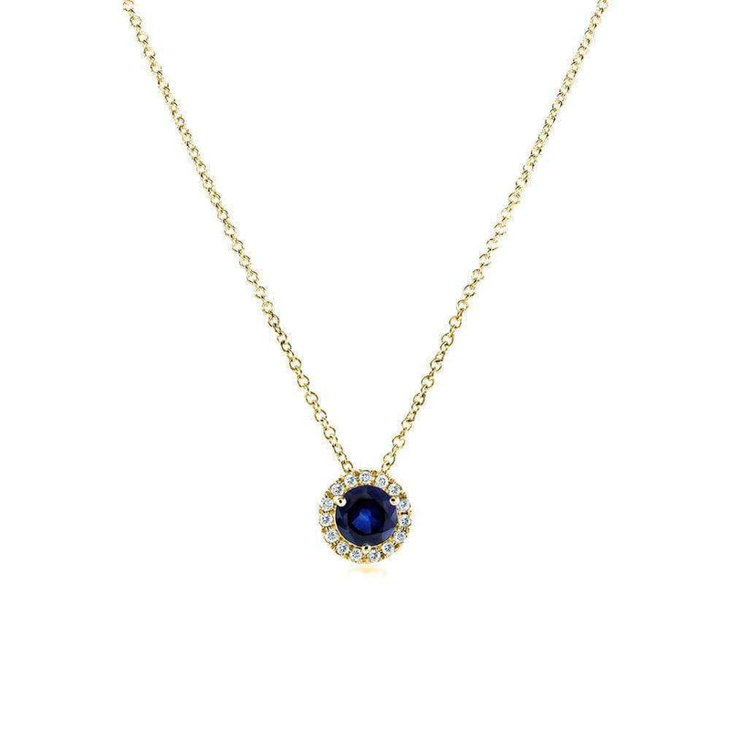 Color Merchants 14K Yellow Gold Sapphire Pendant with Diamonds P6023-09 -  Avenue Jewelers