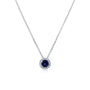 Kobelli Round Blue Sapphire and Diamond Halo Necklace 4/5 Carat (ctw) in 14k White Gold 61990RBS