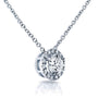 Kobelli Circle Diamond Halo Necklace 3/5 Carat (ctw) in 14k White Gold 61990