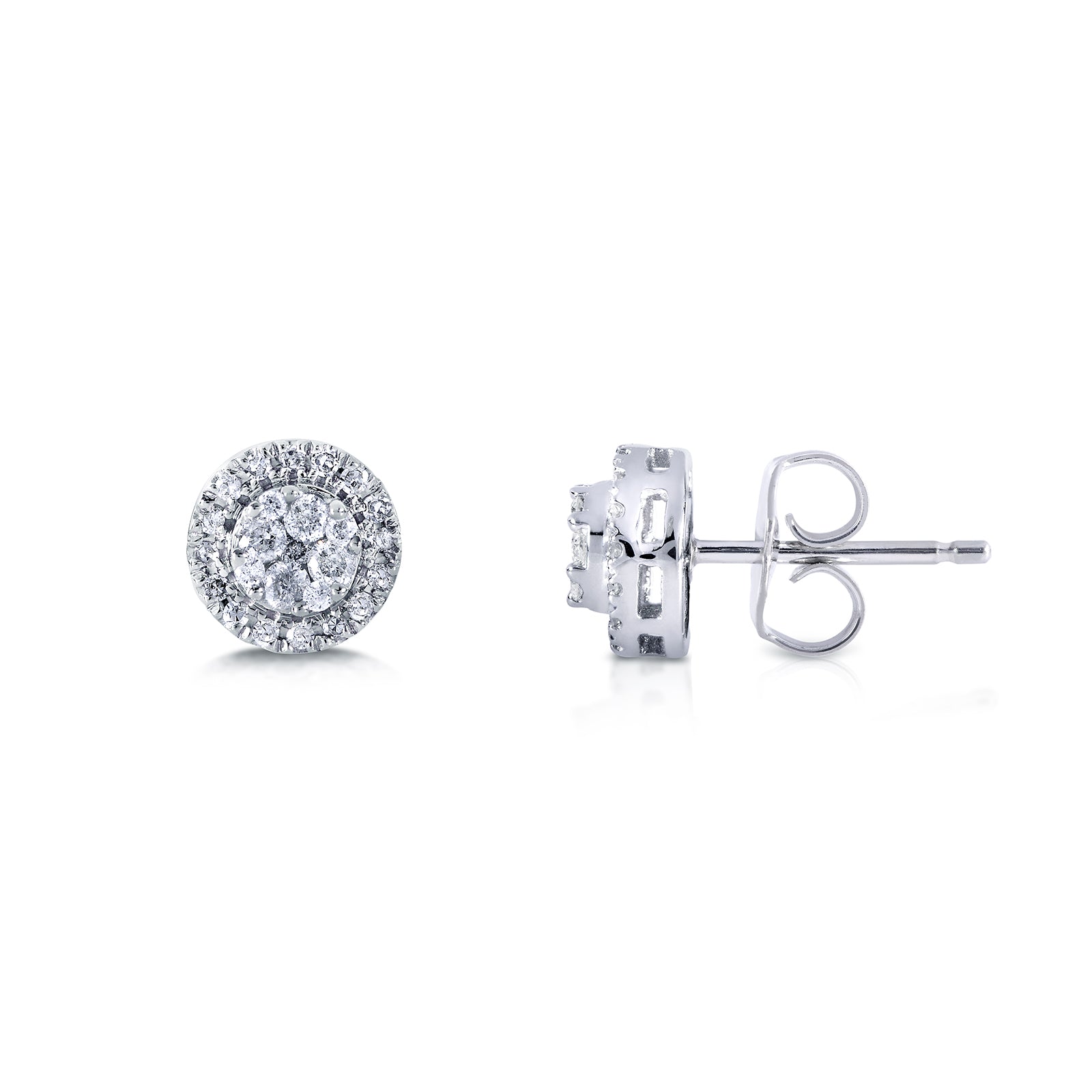 0.25 Carat Natural Diamond Cluster Studs