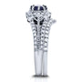 Kobelli Sapphire and 1/2ct TDW Diamond Star Halo Bridal Set 14k White Gold (2 Piece Set)