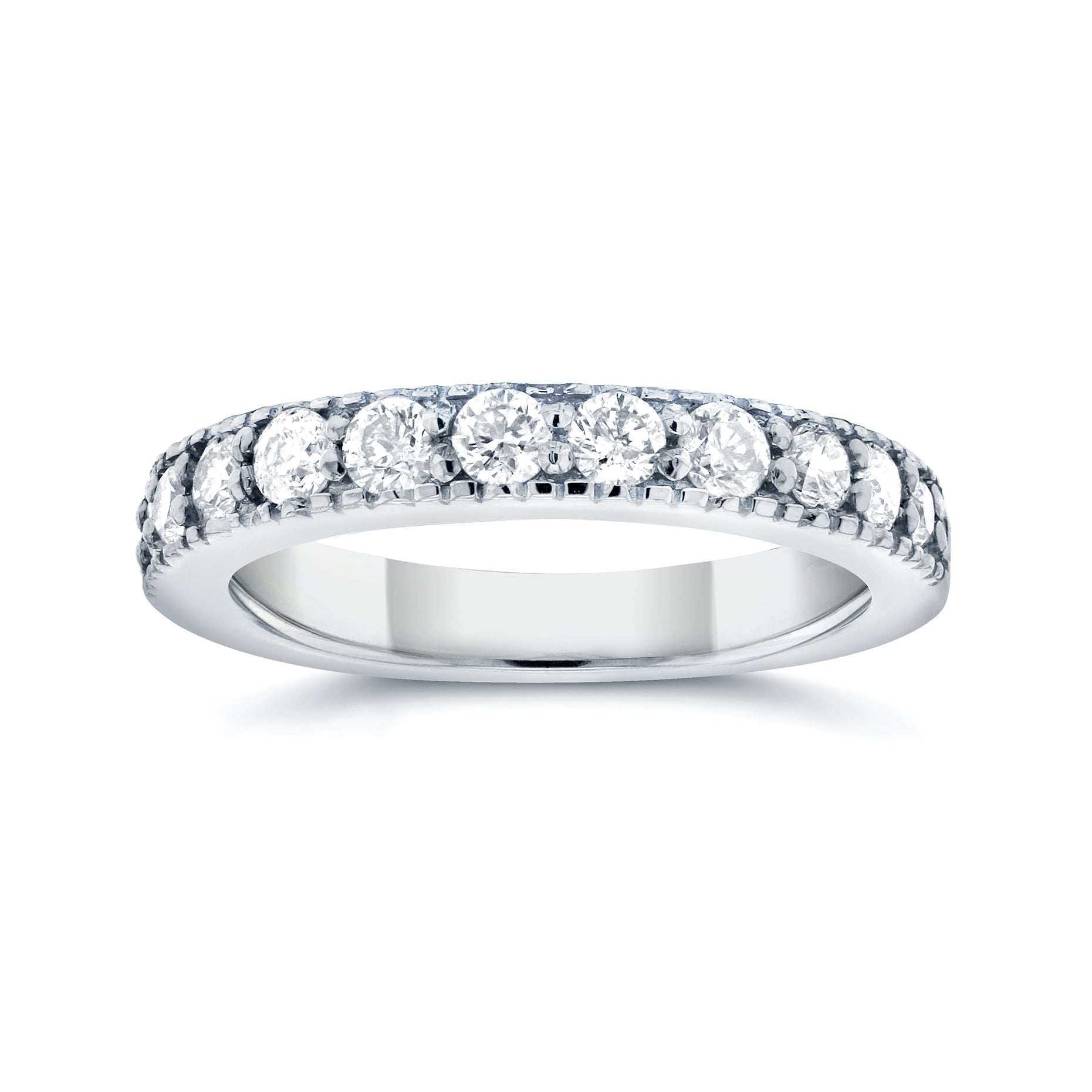 0.5 Carat Natural Diamond Milgrain Pavé Ring