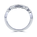 Kobelli 1/5 Carat TDW Diamond Milgrain Contour Wedding Ring in 14k White Gold