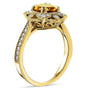 Kobelli Citrine Lotus Flower Solid 14k Gold Ring