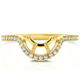 Aliança de casamento curva de cesta com entalhe de diamante Kobelli 1/4 ctw ouro amarelo 14k