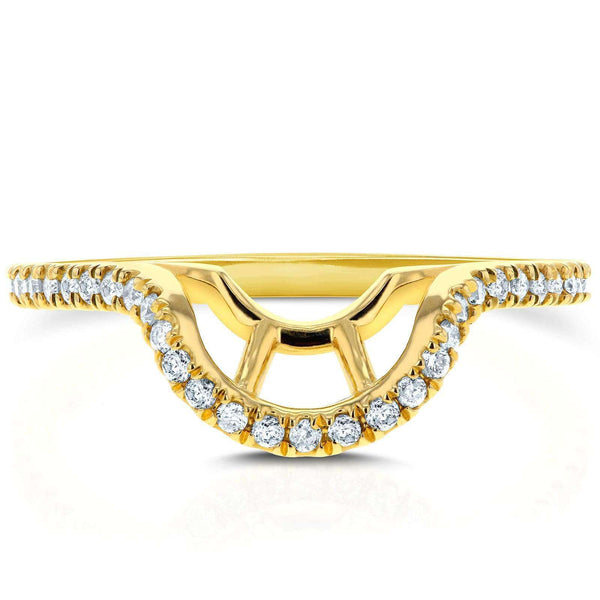 Kobelli Diamond Notched Basket Curve Wedding Band 1/4 CTW 14k Yellow Gold