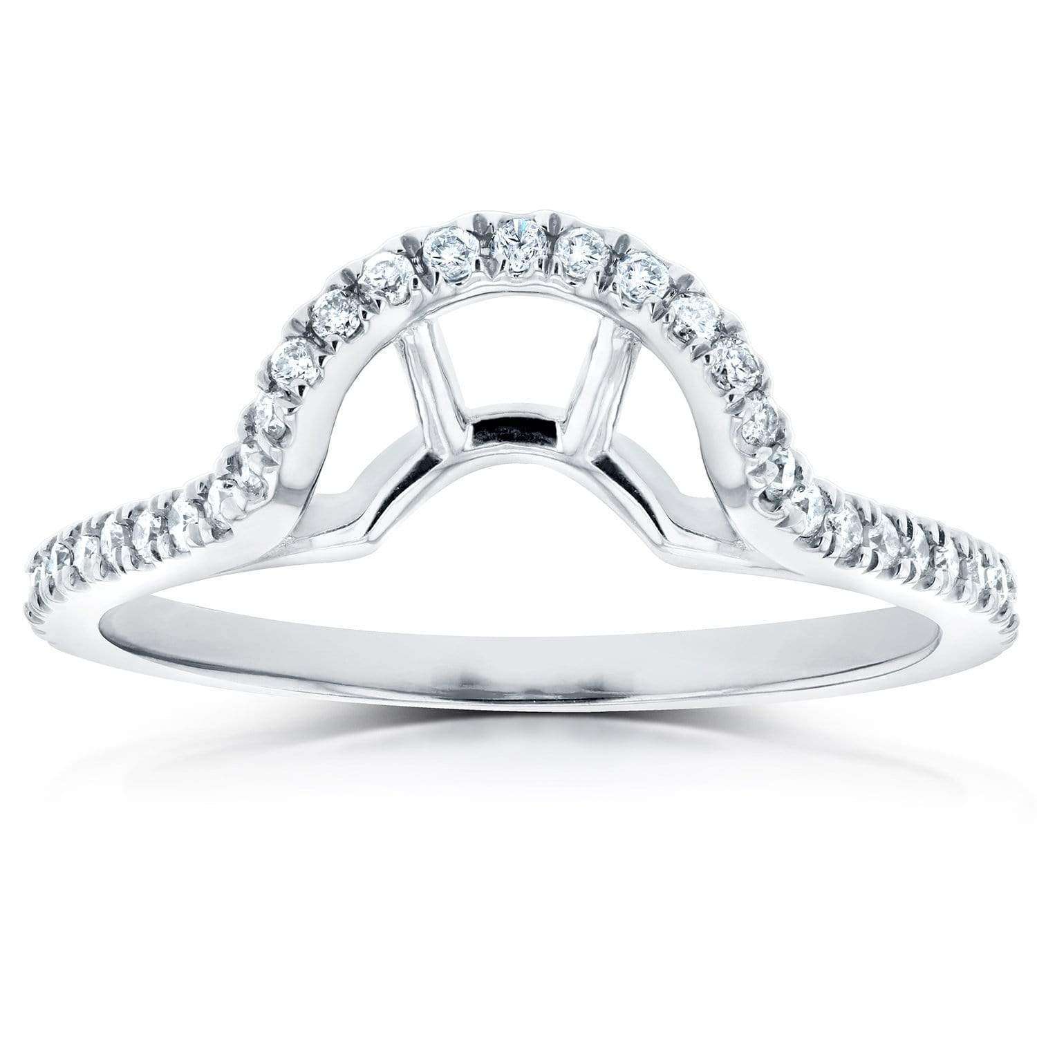 Kobelli Contoured Oval Diamond Wedding Band 1/4 CTW in 14k White Gold