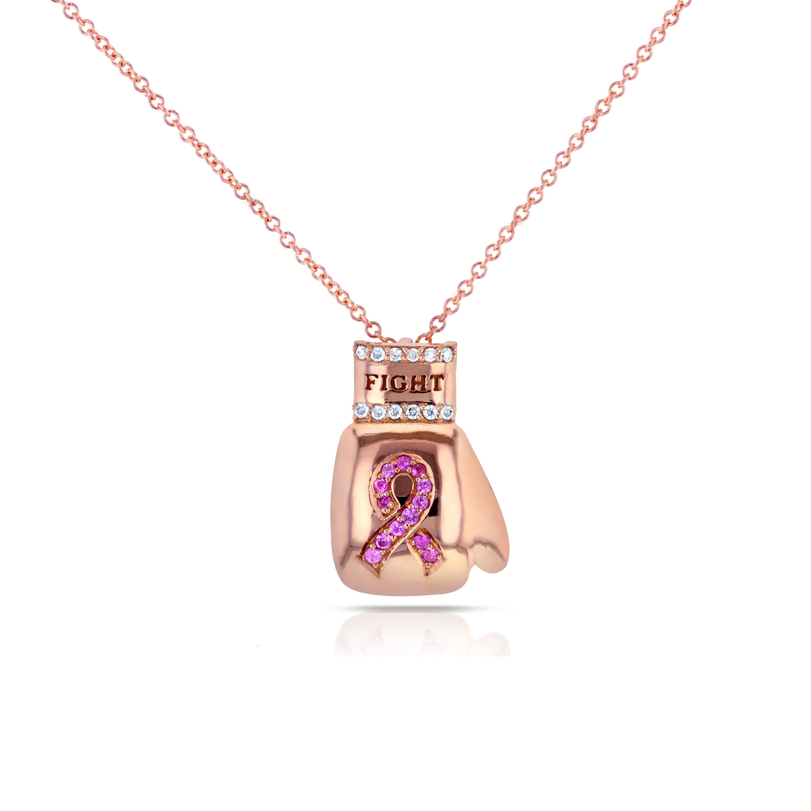 Pink Sapphire "Fight" BCA Necklace