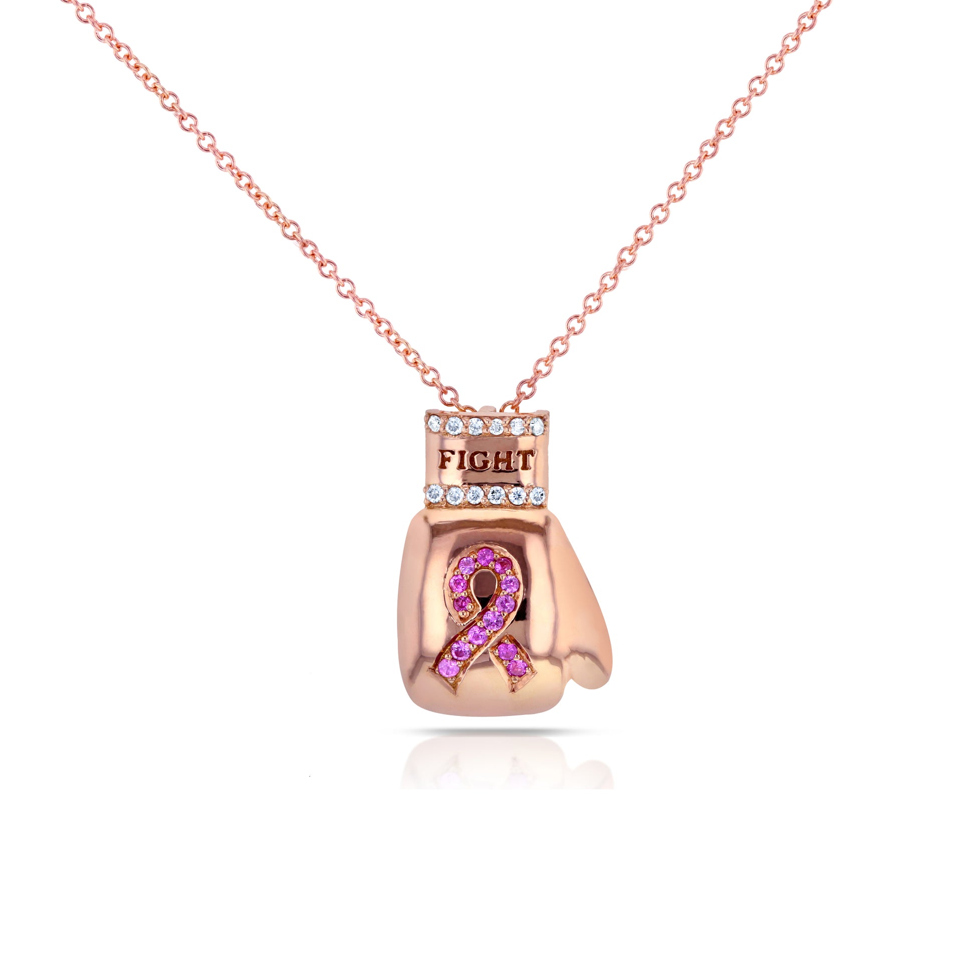Pink Sapphire "Fight" BCA Necklace