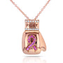 Kobelli BCA Pink Sapphire & Diamond "Fight" Breast Cancer Awareness Pendant 14k Rose Gold (16" Chain) 62109PK-R