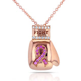 Kobelli bca pink safir & diamant "fight" brystkræft bevidsthed vedhæng 14k rosa guld (16" kæde) 62109pk-r