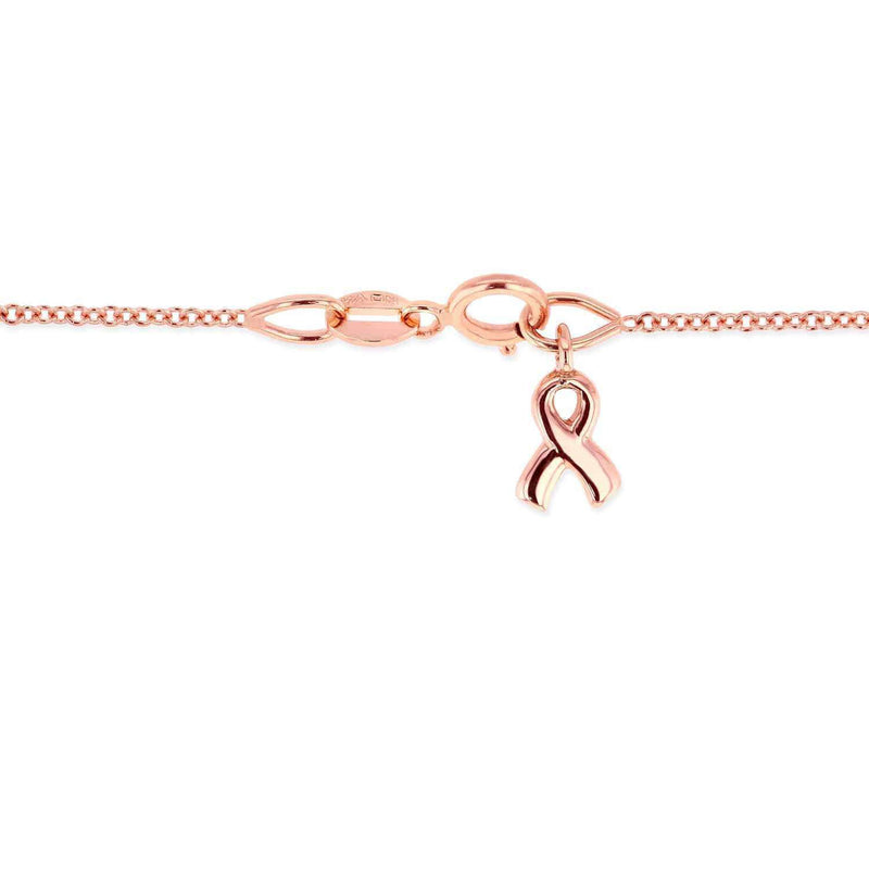 Kobelli BCA Pink Sapphire & Diamond "Fight" Breast Cancer Awareness Pendant 14k Rose Gold (16" Chain) 62109PK-R