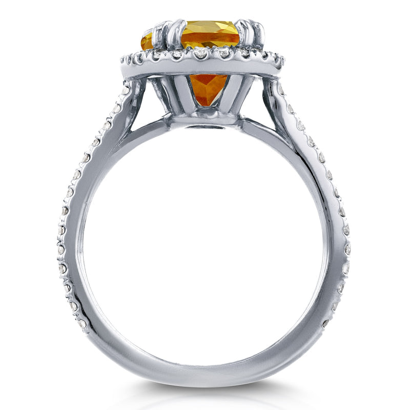 Oval 10x8 Gemstone & Diamond Basket Halo Cathedral Engagement Ring ...