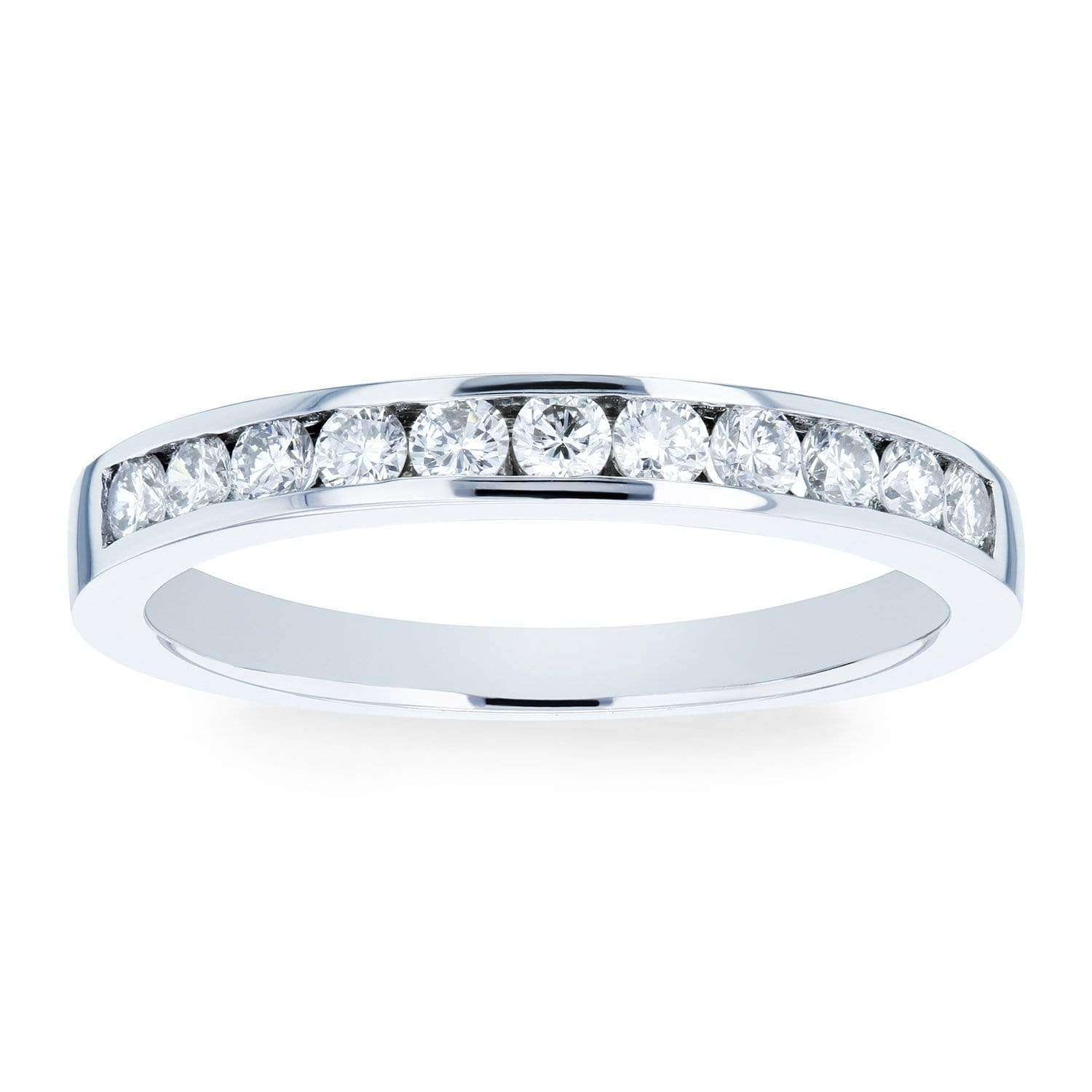 Kobelli Round Diamond Channel Set Wedding Band 1/3 CTW 18k White Gold