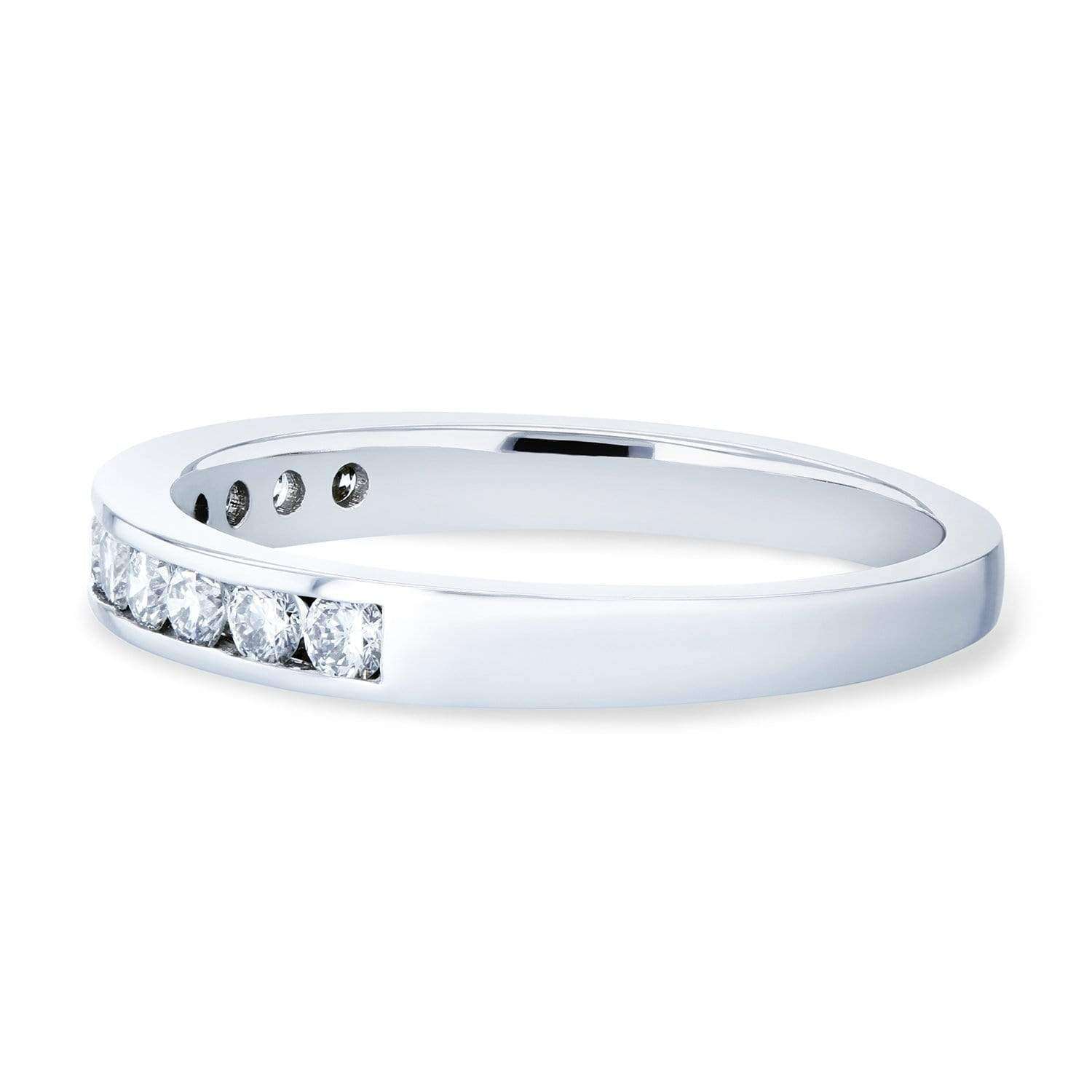 Kobelli Round Diamond Channel Set Wedding Band 1/3 CTW 18k White Gold