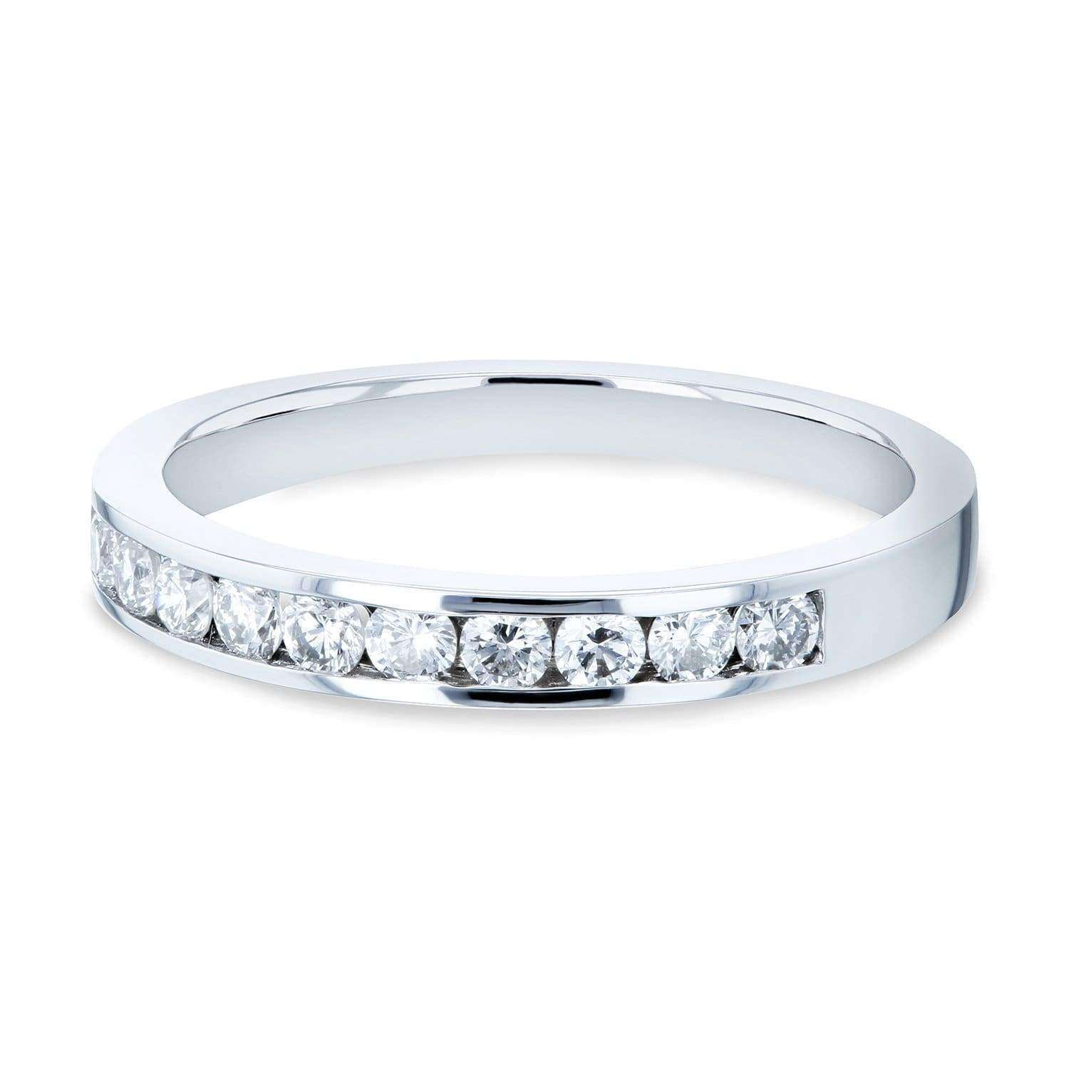 Kobelli Round Diamond Channel Set Wedding Band 1/3 CTW 18k White Gold