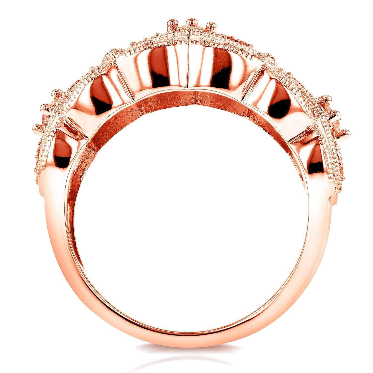 0.5 Carat Natural Diamond Filigree Milestone Ring