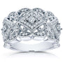 Kobelli Diamond Antique Filigree Wide Anniversary Ring 1/2 carat (ctw) in 10K White Gold