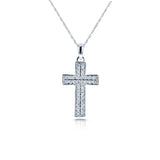 3/8ct.tw Dual-Pavé Diamond Cross Necklace