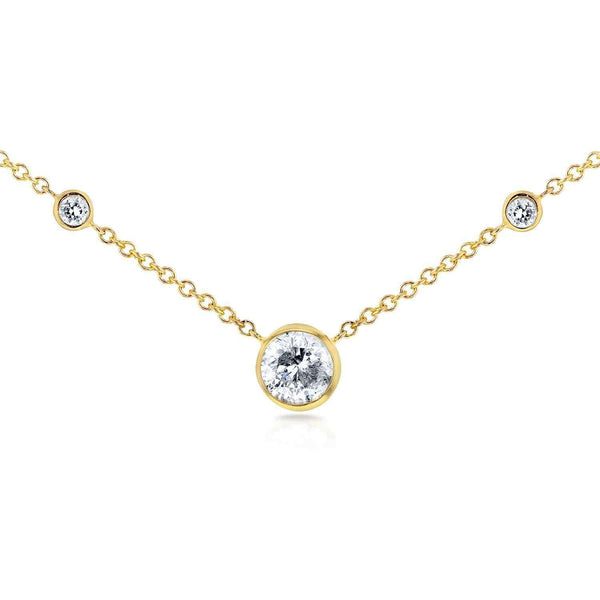 Natural Diamond 3-Stone Lucy Necklace