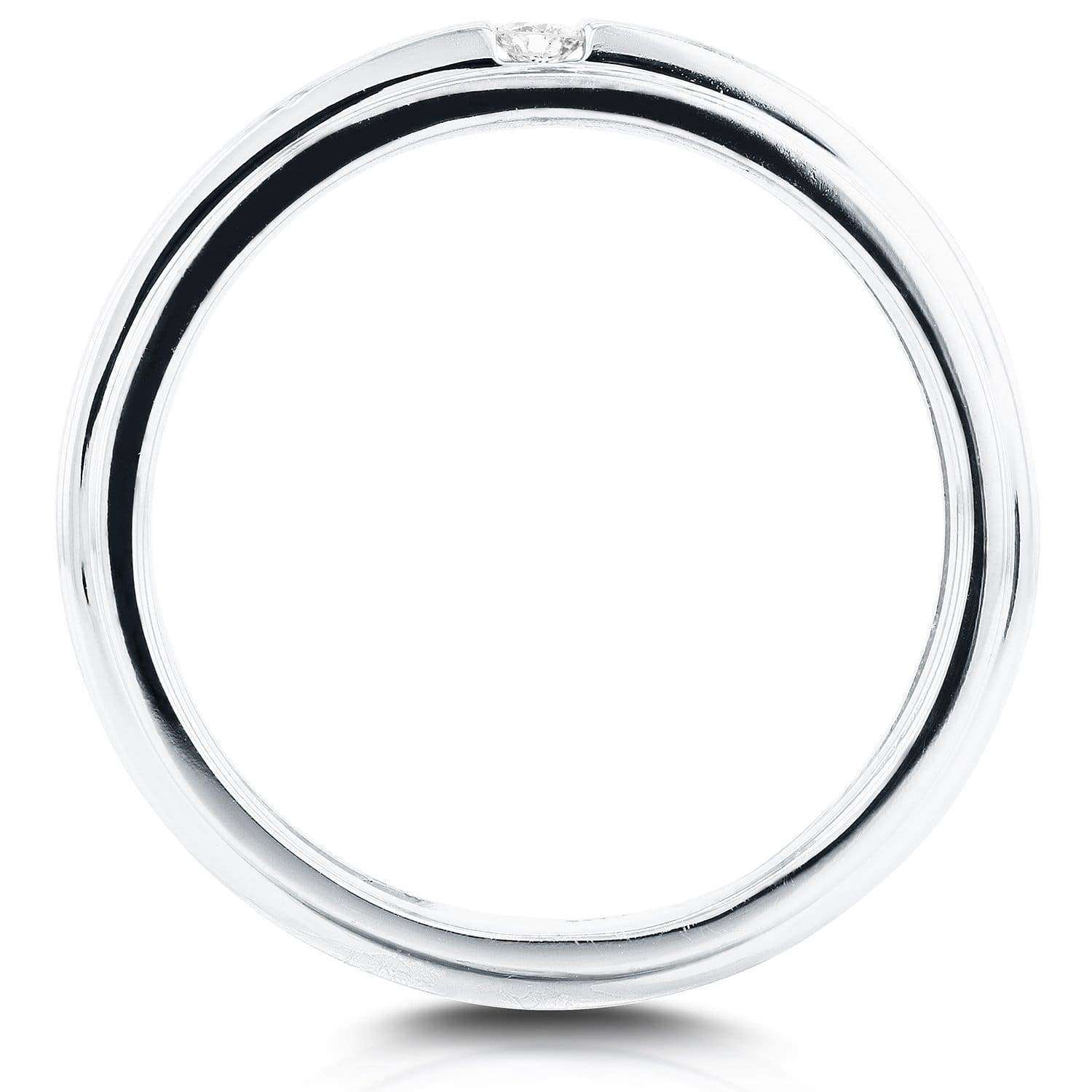 Kobelli Two-Stone Diamond Unisex Wedding Band 1/8 CTW in 14k White Gold