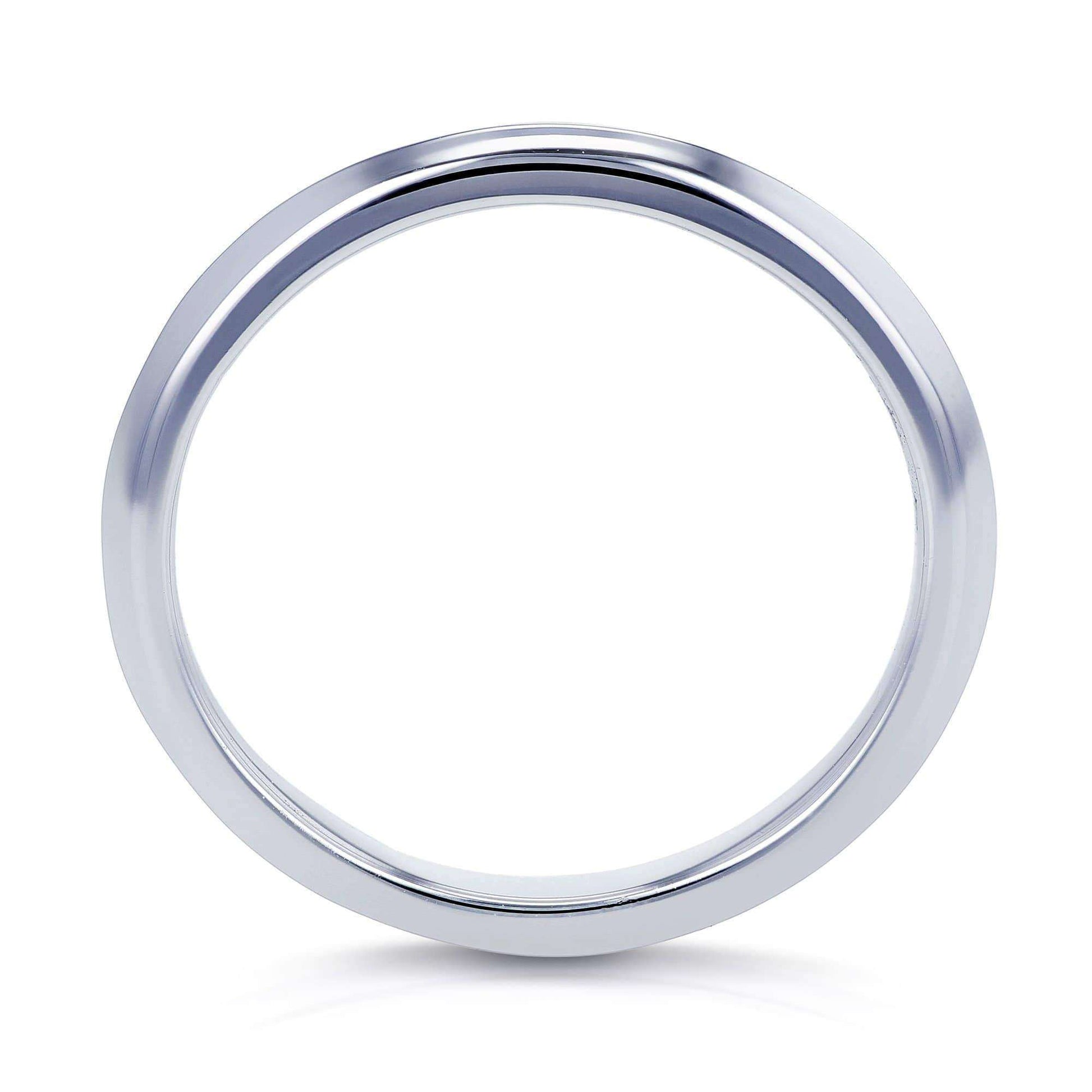 Kobelli Kobelli V-Edge Solid 14k White Gold Band
