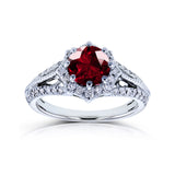 Vintage-Web-Halo-Verlobungsring (Natürliche Diamantseiten) – Mehrere Optionen