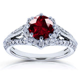 Vintage-Web-Halo-Verlobungsring (Natürliche Diamantseiten) – Mehrere Optionen
