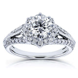 Vintage Web Halo Engagement Ring (Natural Diamond Mounting) - Multiple Options