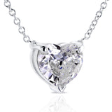 1 karat hjerteformet diamant halskæde (certificeret)