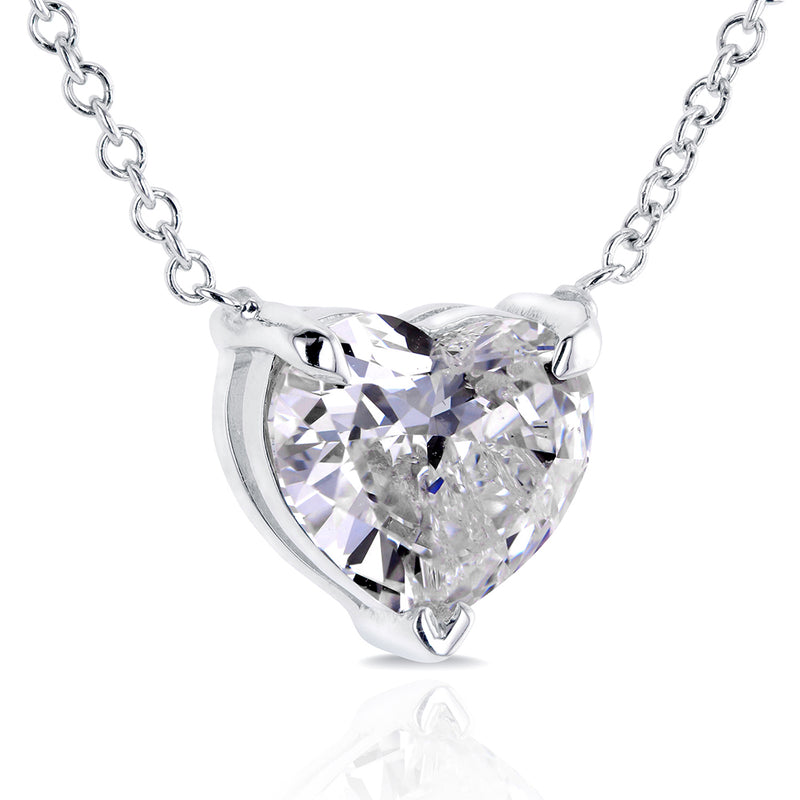 Kobelli-1ct Heart Shape Natural Diamond Necklace (Certified)