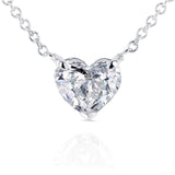 Kobelli Floating Heart Diamond Necklace 3/4 CTW in 14K White Gold (Certified, SI) 62181-SI
