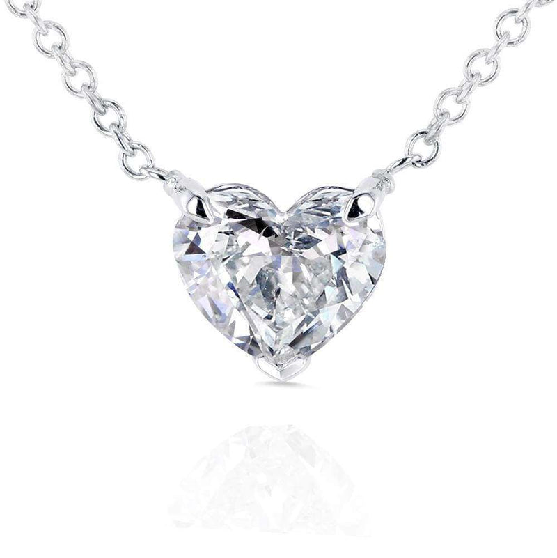 Kobelli Floating Heart Diamond Necklace 3/4 CTW i 14K vitguld (certifierat, SI) 62181-SI