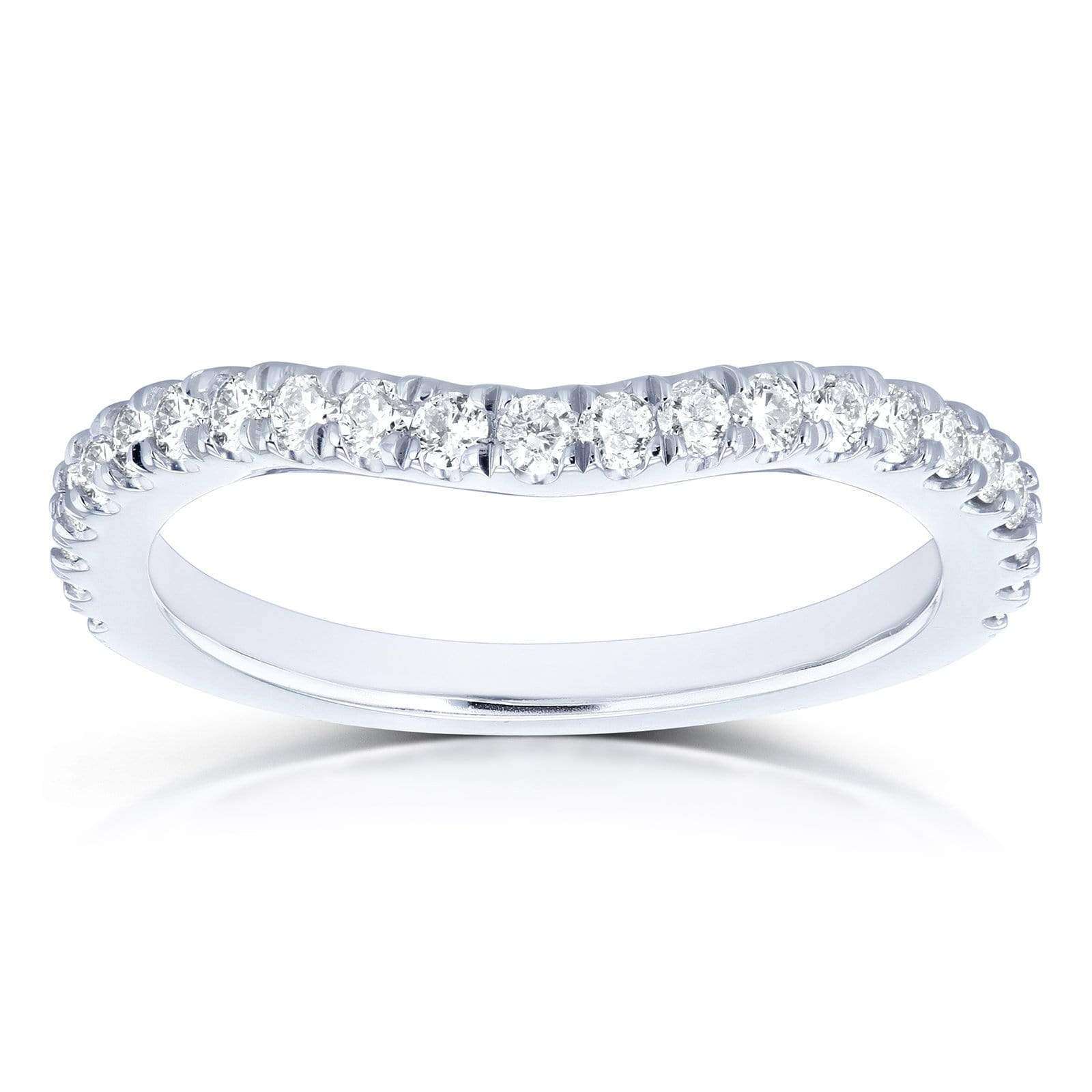 Kobelli Diamond Curved Wedding Band 1/3 CTW in 14k White Gold
